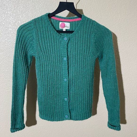 Mini Boden Teal Ribbed Cardigan - Picture 1 of 6